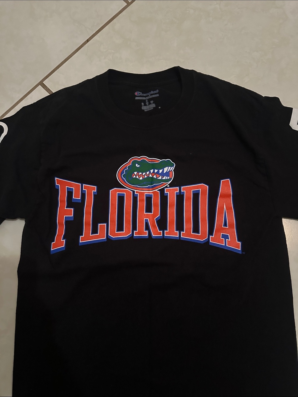 Champion Black Official Florida Gators Long Sleeve Tee with Orange & Blue Logo
